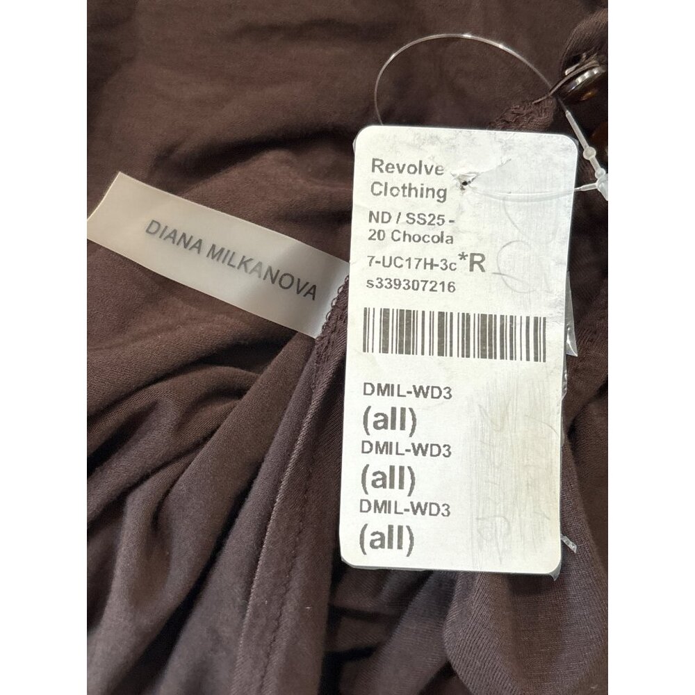 Diana Milkanova Studio Gaia Dress in Chocolate Brown One Size New Womens Maxi - Picture 9 of 16